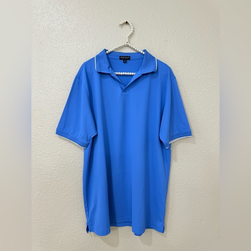 Peter Millar Crown Crafted Summertime Performance Polo Shirt  XL Marine